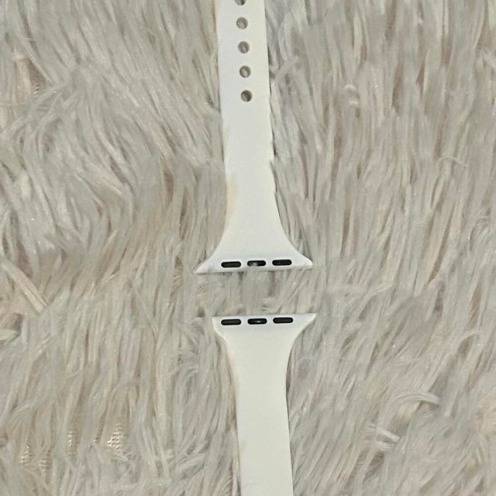 Thin white apple watch band